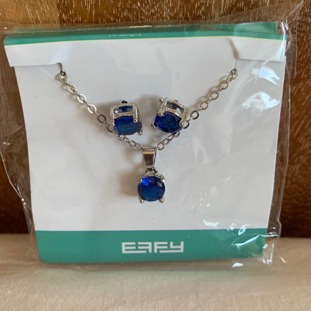 EFFY Sapphire Coloured Stone Necklace & Earrings Set from Princess Cruises